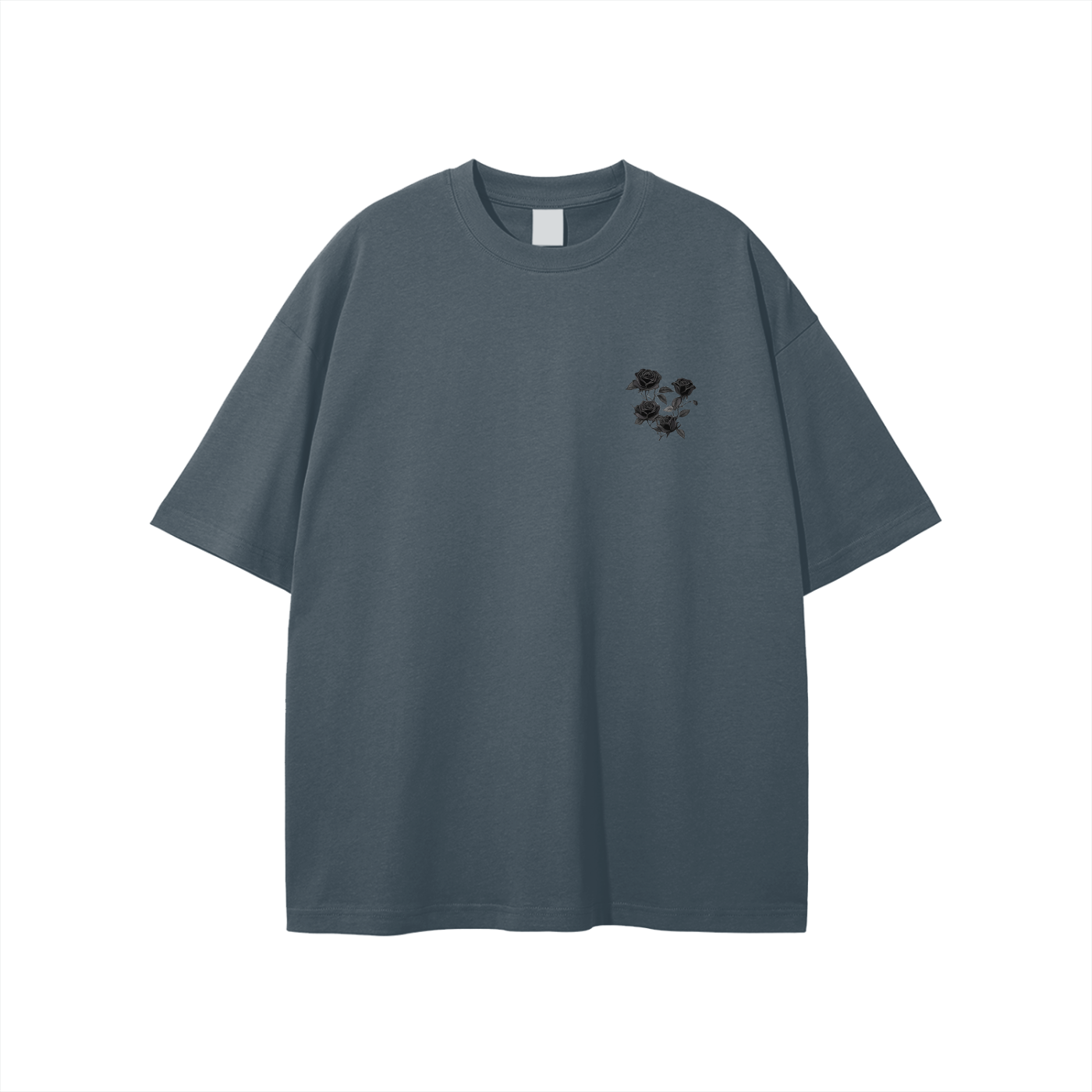T-shirt,Oversize,Floral,Black flowers