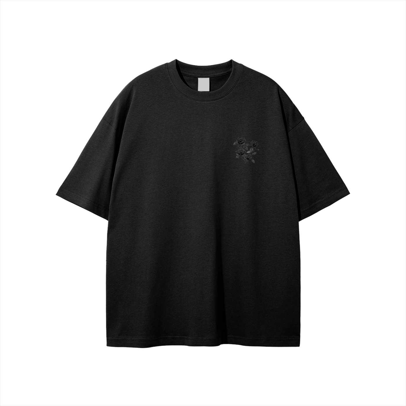 T-shirt,Oversize,Floral,Black flowers