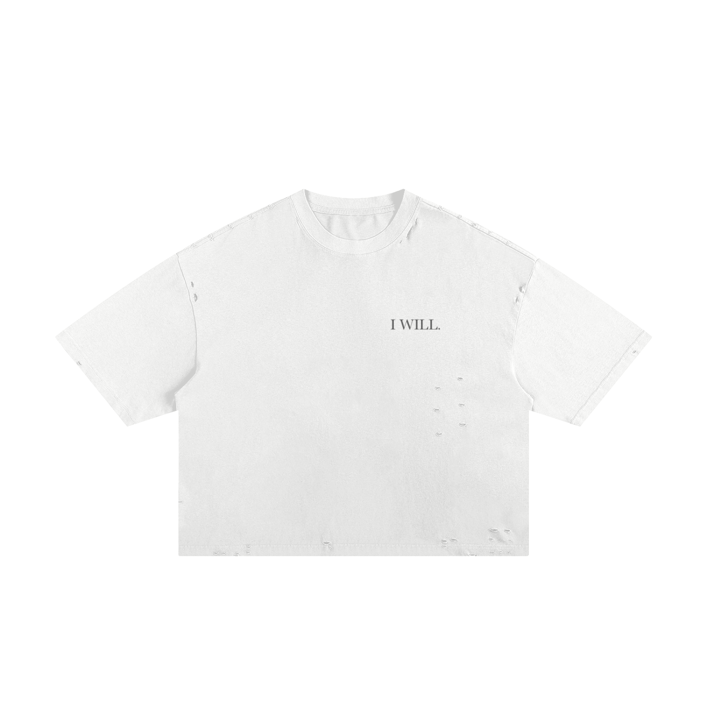 Motivational,T-shirt,I WILL,Boxy