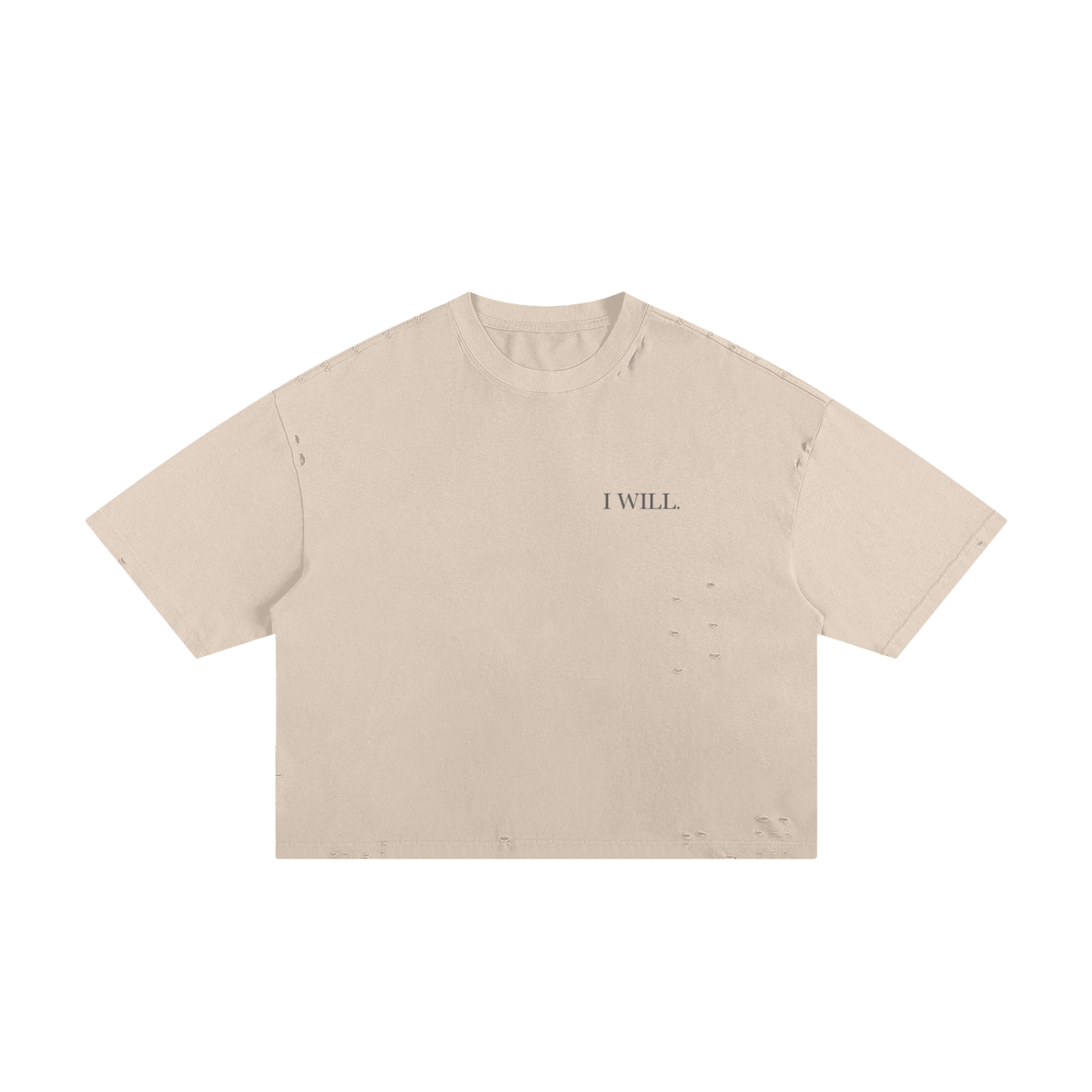 Motivational,T-shirt,I WILL,Boxy